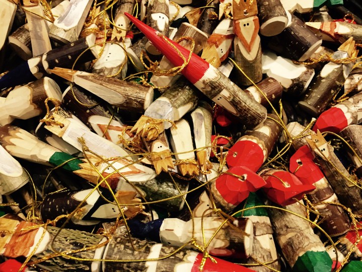 Carved wooden Christmas ornaments