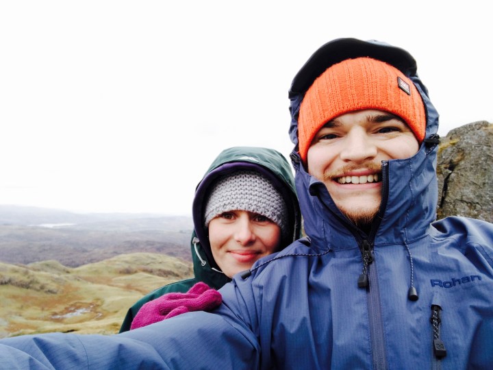 Walkers atop of Birk Fell in the Lake District National Park