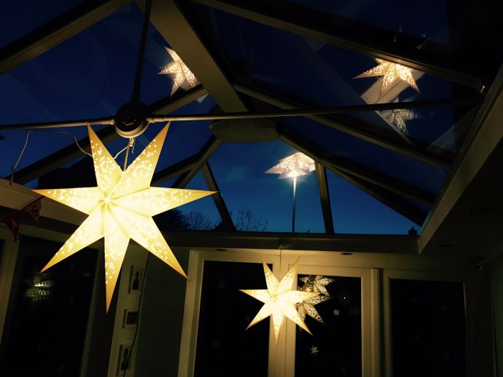 Star lights in the conservatory.
