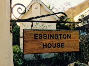 'Essignton House' name plaque outside of English house
