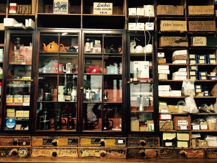 Shop counter at Rickards in Ludlow, Shropshire