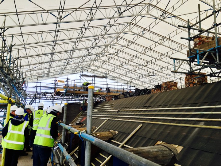 Roof restoration project at National Trust property, Tredegar House, in Wales.