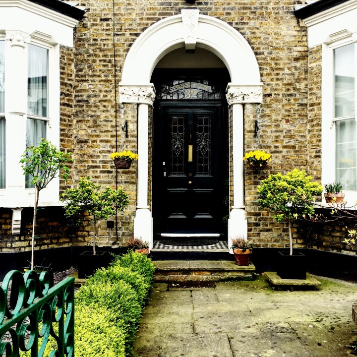 Front door to house in Islington, London.