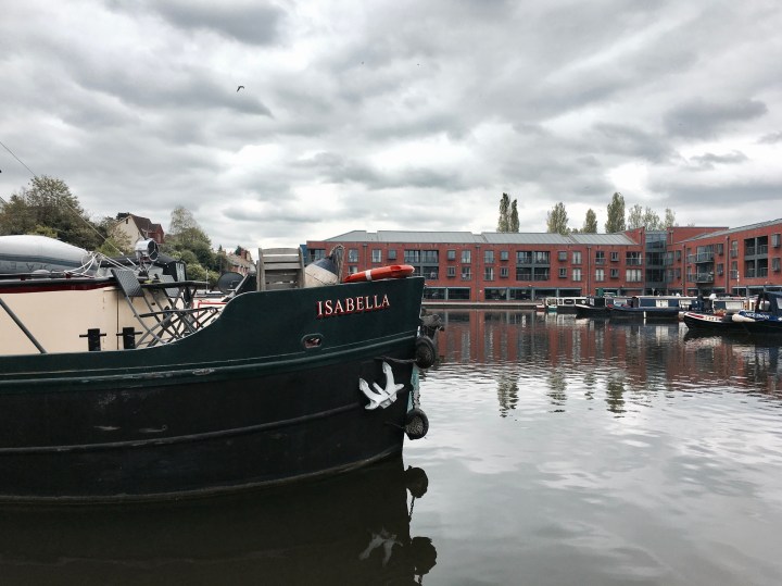 Canal boats docked in Diglis Marina, Worcester, Worcestershire, England.