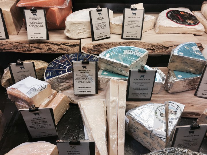 The cheese counter at Tebay Services, Cumbria, England.