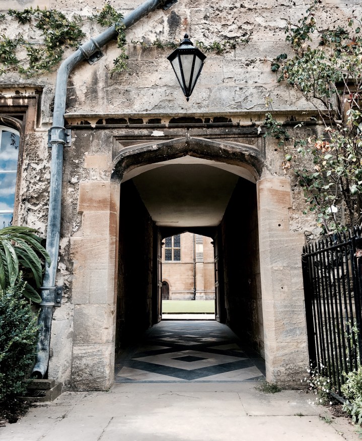 Looking into Mob Quad at Merton College, Oxford, England.