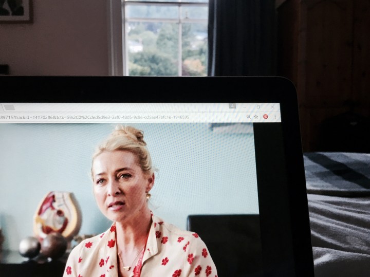 Laptop showing television show 'Offpsring'