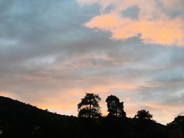 Sunset over the Malvern Hills, Worcestershire, England.