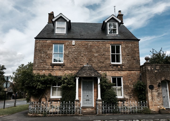Stone cottage in Broadway, Worcestershire, England.