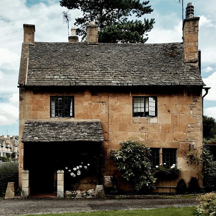 Stone cottage in Broadway, Worcestershire, England.