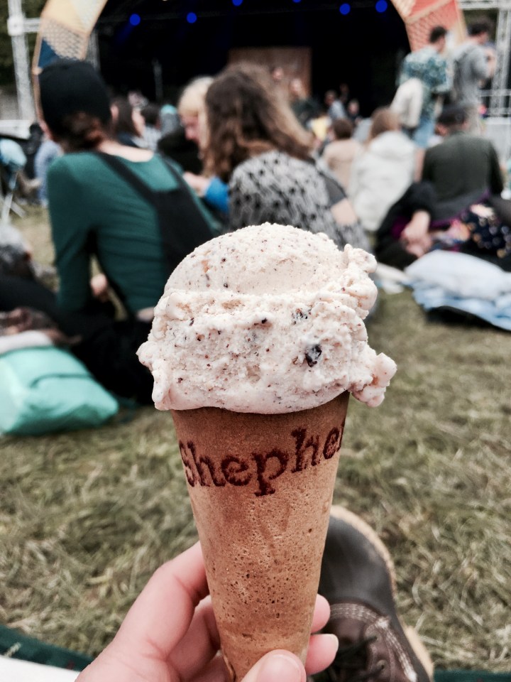 Sheep's milk ice-cream cone.