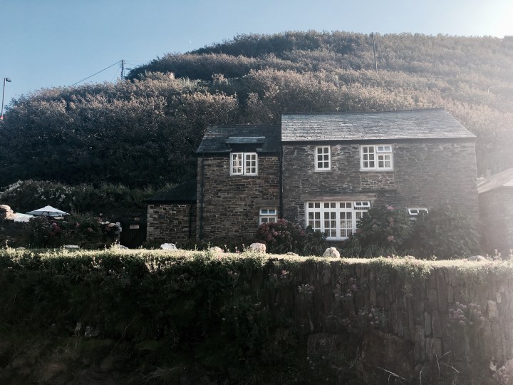 Stone cottage in the village of Boscastle, Cornwall, England.