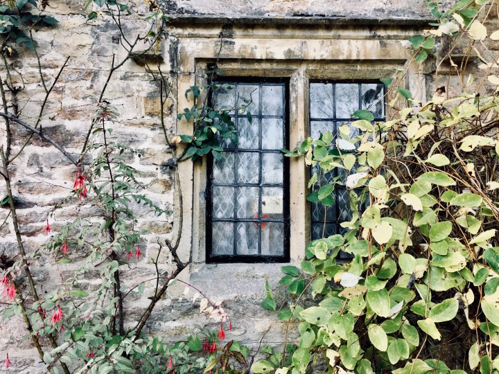 Window of cottage in Arlington Row, Bibury, Gloucestershire.
