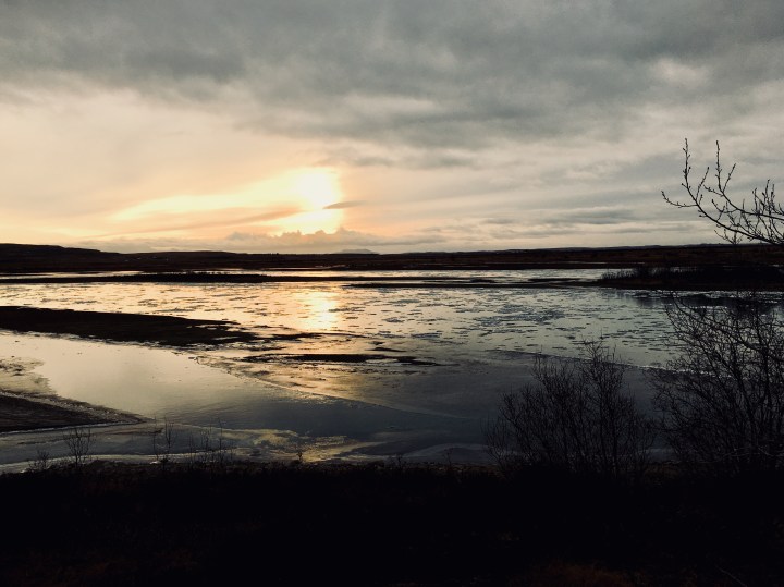 Icy river in southern Iceland.