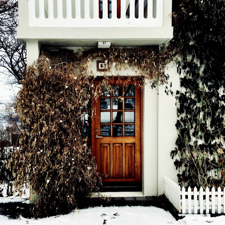 Door of house in Akureyri, Iceland.