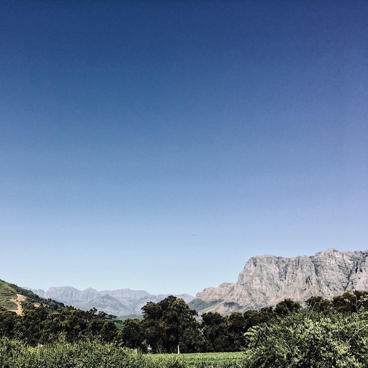 Looking out towards the Franschhoek Valley, Western Cape, South Africa.