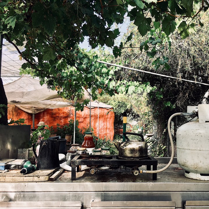 door kitchen in community garden in Wagga Wagga, NSW, Australia.