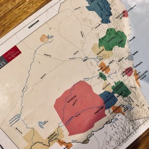 Map of wine regions in the Australian state of New South Wales.
