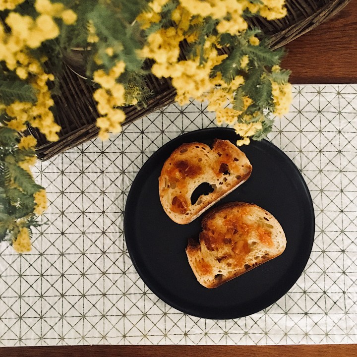 Sourdough toast with home made marmalade.