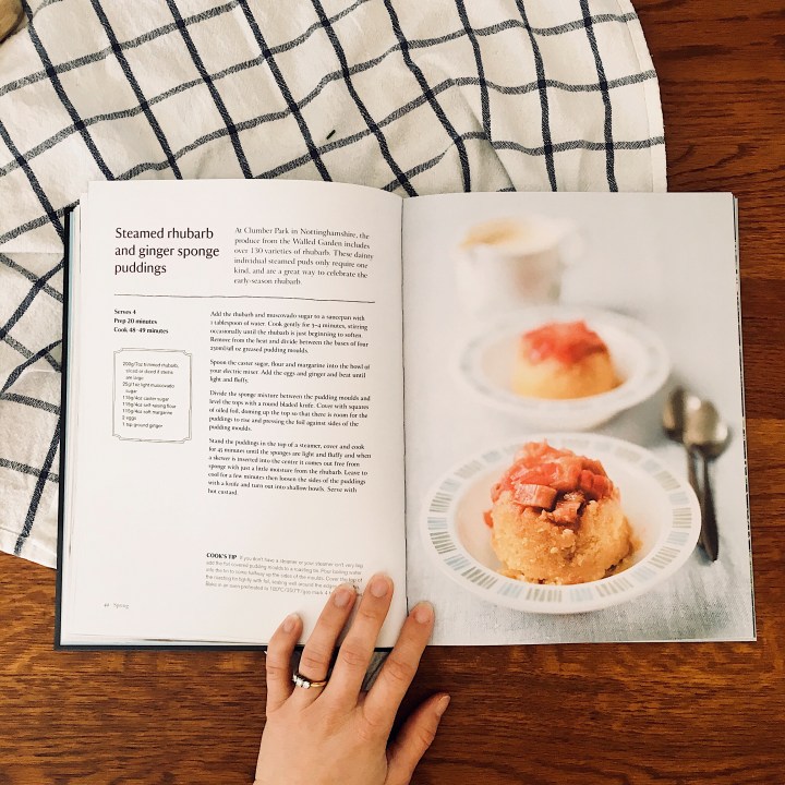 Steamed rhubarb and ginger sponge pudding recipe in the National Trust Cookbook.