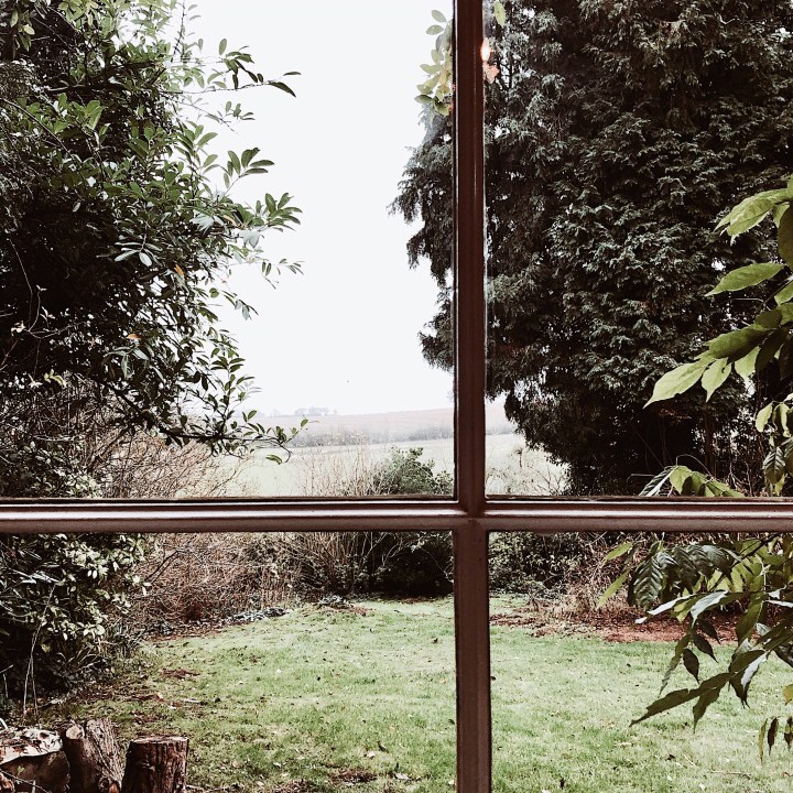 View from the 'White Room' at Lyde Court, Herefordshire, England.