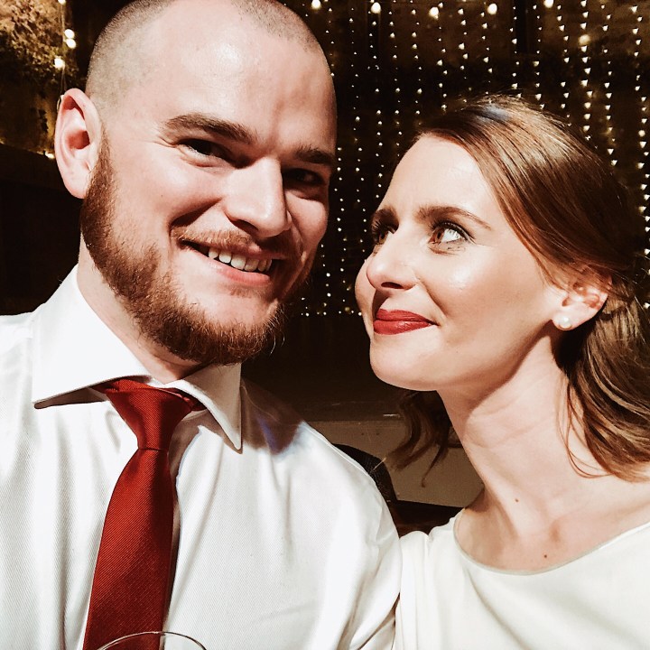 Couple on their wedding day.