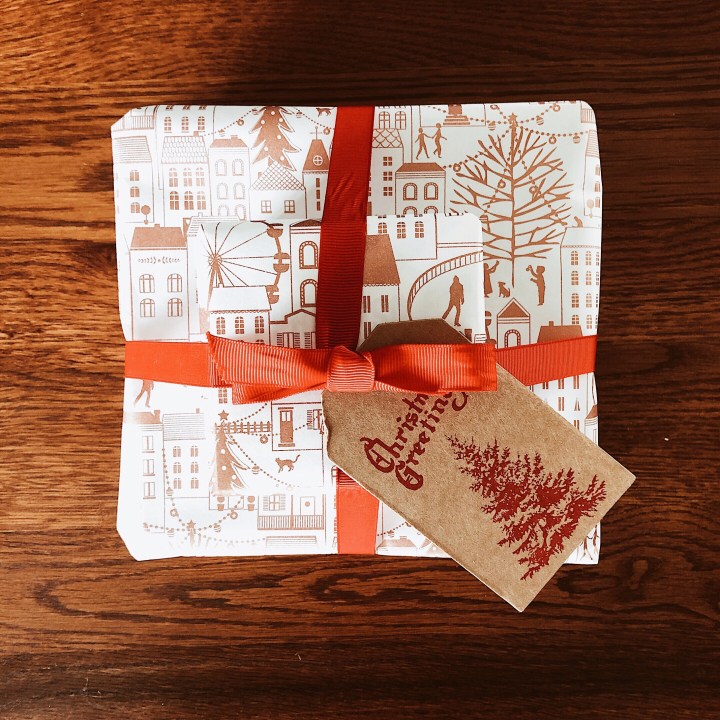 Gift wrapped Christmas present.