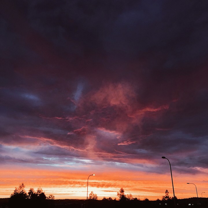Sunset over Wagga Wagga, New South Wales, Australia.