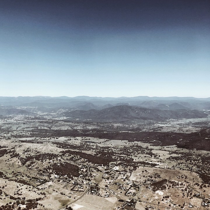 Aerial view over the southern half of Canberra, Australian Capital Territory, Australia.