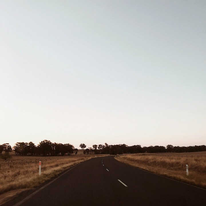 Twilight on a country road in regional New South Wales, Australia.