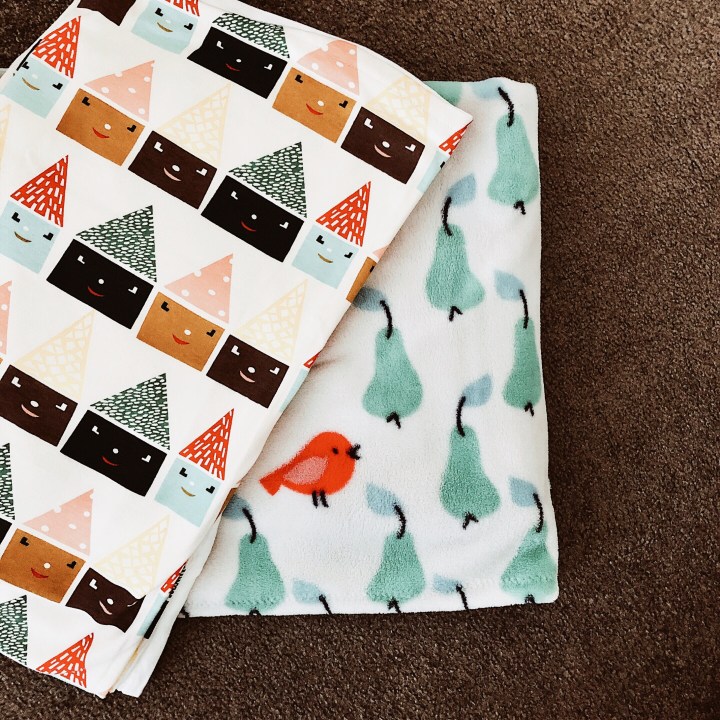 Cotton and polar fleece baby blankets.