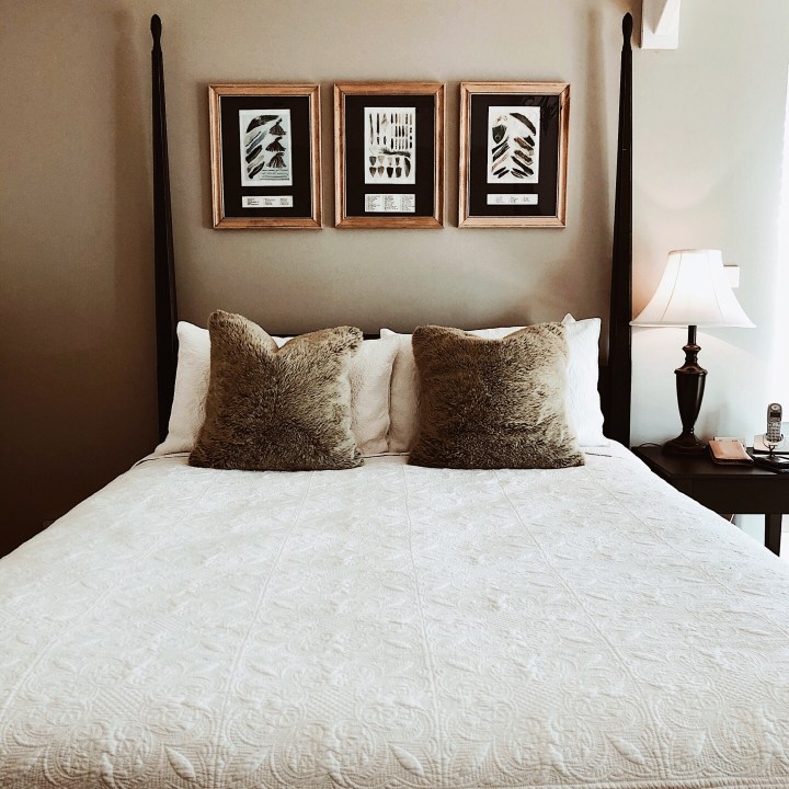 Bedroom at Nimbo Fork Lodge, Killimicat, New South Wales, Australia.