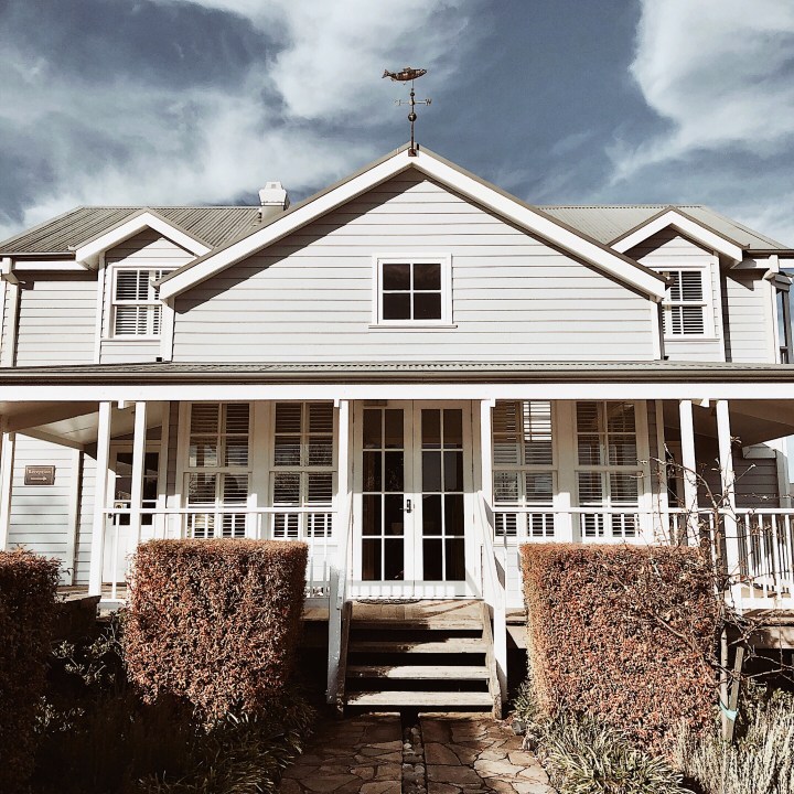 The front entrance to Nimbo Fork Lodge, Killimicat, New South Wales, Australia.