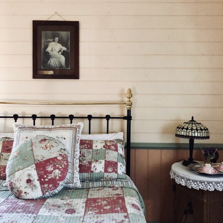 Bedroom in Settlers Cottage, Kangaroo Valley, New South Wales, Australia.